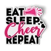Eat Sleep Cheer Repeat Cheerleading - 5.5" Magnet for Car Locker Refrigerator