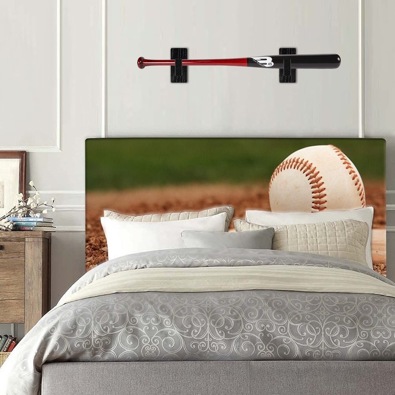 Solid Wood Baseball Bat Display Case - Horizontal Rack, Sturdy