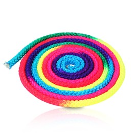 Cyrank Children's skipping rope, horse lead, gymnastics rope, skipping rope, rainbow, skipping rope without handle, rhythmic, gymnastics rope, training rope, fitness ropes, gymnastics equipment
