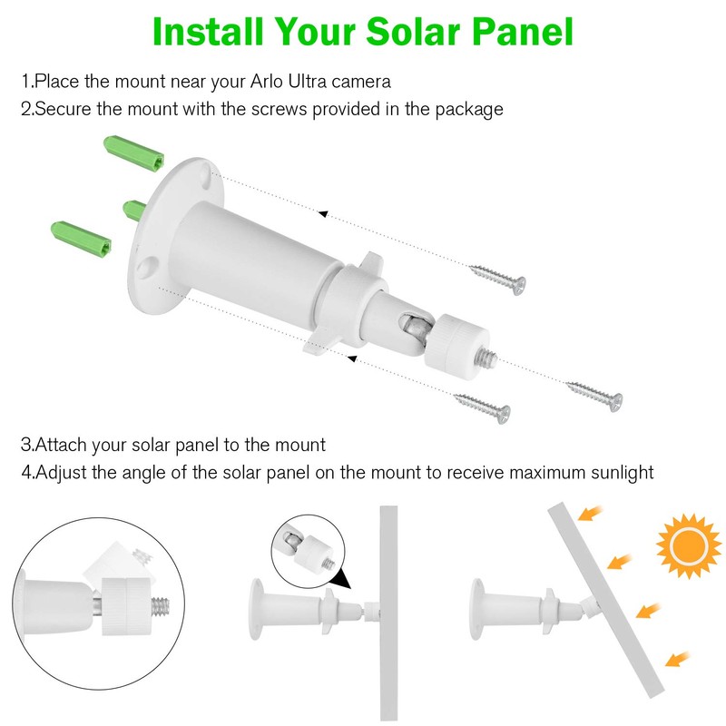 3 Pack Solar Panel Charger Compatible with Arlo Pro 5S