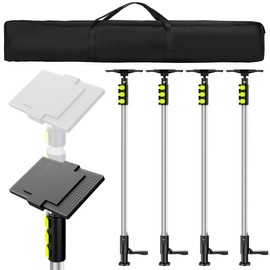 Dust Barrier Poles 4 Pack,Zipper Wall Poles Kit Aluminum Alloy Retractable for Renovation, Remodeling,Interior Decoration,Isolation Work 10Ft