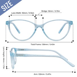 Przene 4 Pack Blue Light Blocking Reading Glasses,Cat Eye Reading Glasses With Spring Hinge Reader For Women/Men.(MIXED COLOR-C2, 2.5)