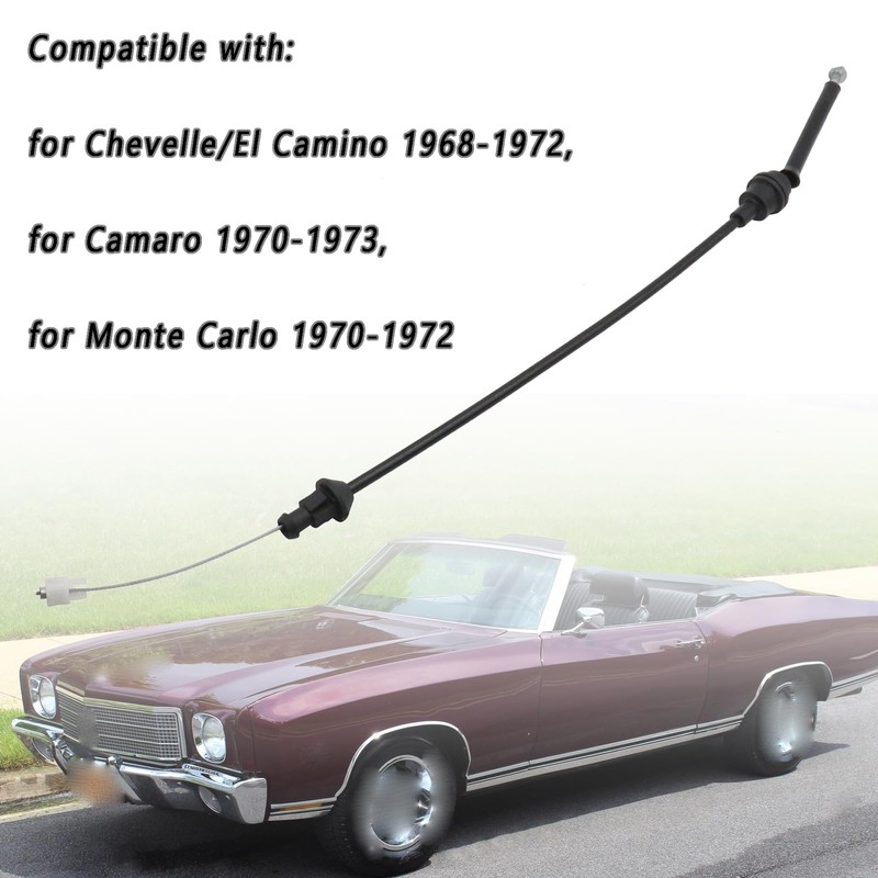 Throttle Cable Compatible with Chevelle/El Camino 1968-1972,Camaro 1970-1973,Monte Carlo 1970-1972,Carburetor