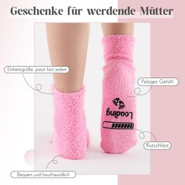 Jadive Gifts for Expectant Mothers Socks Mum 2025 Loading Non-Slip Socks Gifts for Pregnant Women with Gift Box Funny Pregnancy Announcement for Mother's Day Women, pink, One size fits all