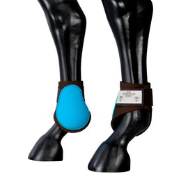 PFIFF Streichkappen. zweifarbig. türkis-braun Pony