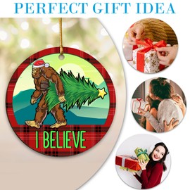 Fastpeace Bigfoot Ornament - Sasquatch Christmas 2 Layer Ornament - Ornament Perfect Holiday Decor, Funny Gift for Bigfoot Enthusiasts - Laser Engraved Ornament Xmas Décor