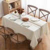 MIULEE Linen Tablecloth 100 x 140 cm Beige Leaves Linen