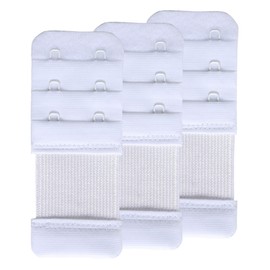 SAMGU Bra Extender 2 Hooks Bra Extender 2 Hook Extension Bra Extender Elastic Strap Comfortable, 3 pieces white, 2 hooks, 3/4 inch