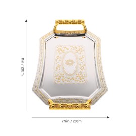 Hemoton Dessert Plate Metal Plates Jewelry Holder Trays for Coffee Table Dessert Serving Plate Wedding Decor Large Serving Trays Basket Tray Delicate Stainless Steel Storage Tray