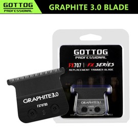 GRAPHITE 3.0 Replacement Blades for All FX787 & FX726 Trimmers, GOTTOG Zero-Gapped Replacement Blades Compatible with Barberology Trimmer Blades (FX707B3) - Black