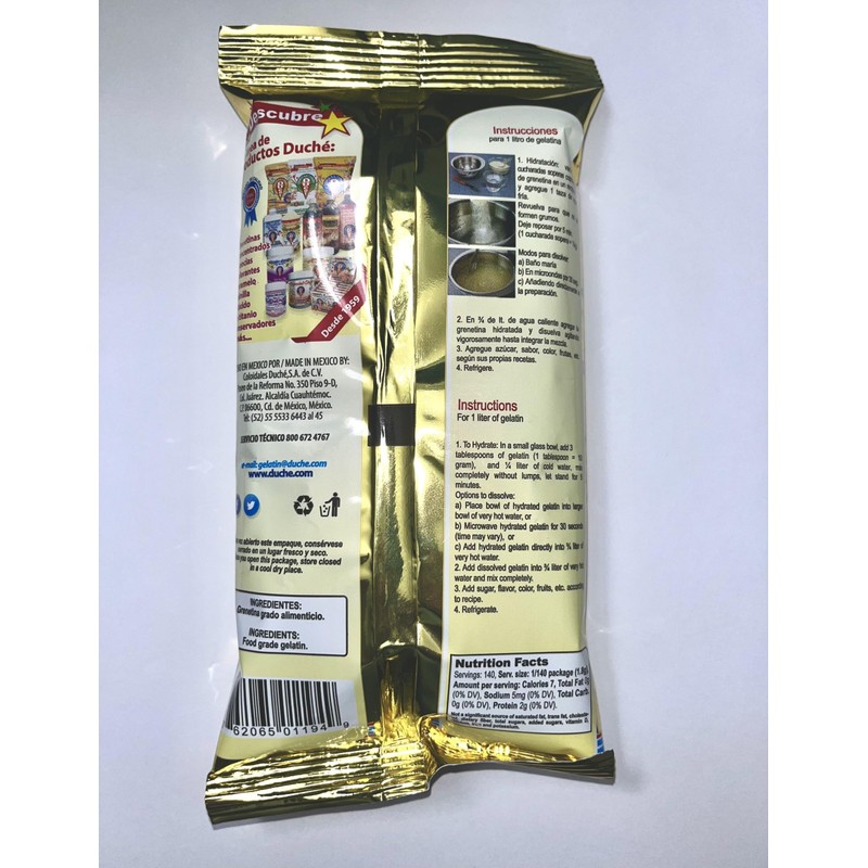 Duche Grenetina Sin Sabor, Unflavored Powder Gelatin 250g