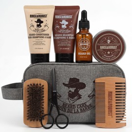 Rinse&Robust Gifts for Men - 8-Piece Beard Care Set