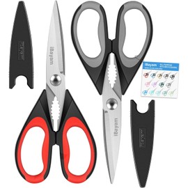 iBayam iBayam Kitchen Scissors All Purpose Heavy Duty, Kitchen Utensils Set, Stainless Steel Cooking Utensils Gadgets, Meat Poultry Food Shears Dishwasher Safe Utility Tools Home Gift, with Protective Sheath