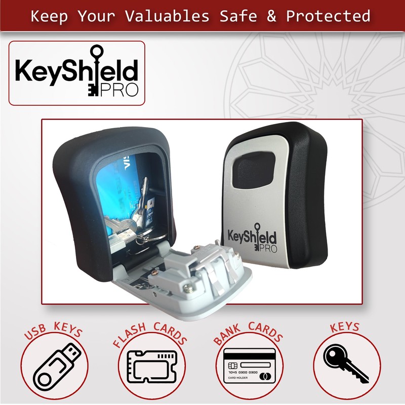 KeyShield PRO Wall-Mounted Key Lock Box – 4-Digit Combination, Weatherproof