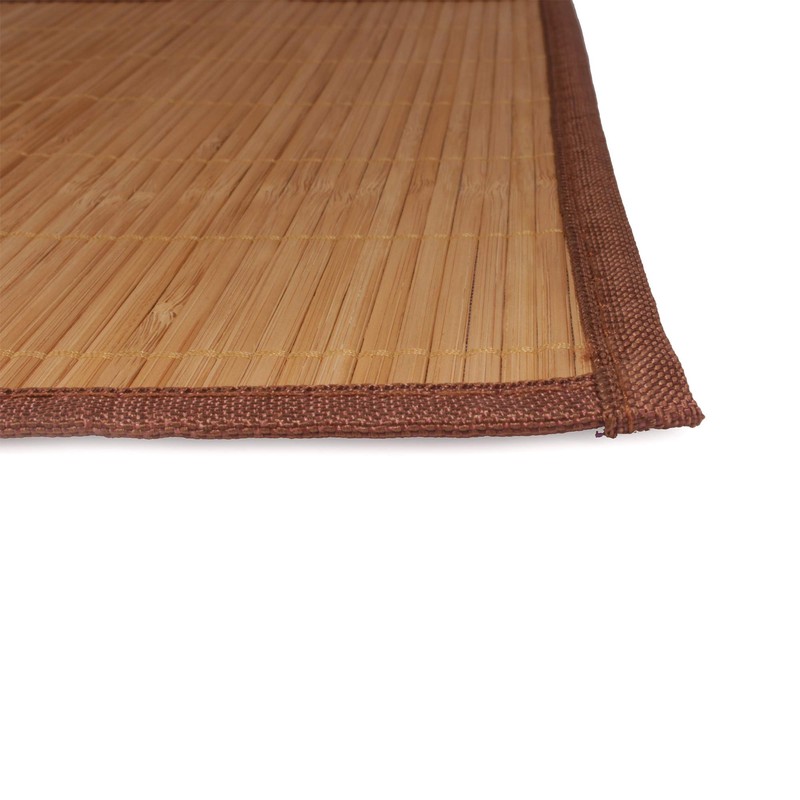 BambooMN Bamboo Slats Placemat with Fabric Border - Solid Colour