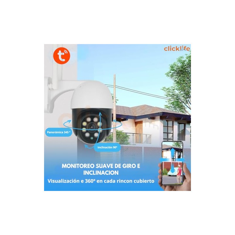 Clicklife Cámara Seguridad Wi-fi 6MP App Smartlife Tuya Smart Compatible