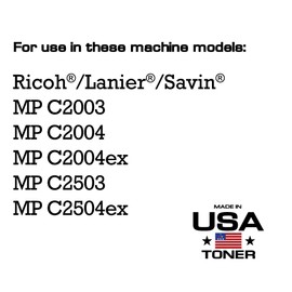 MADE IN USA TONER Compatible Replacement for Ricoh Lanier Savin MP C2003, MP C2503, MP C2004, MP C2504, 841921, 841920, 841919, 841918, 841924 (CMYK, 4 pk)