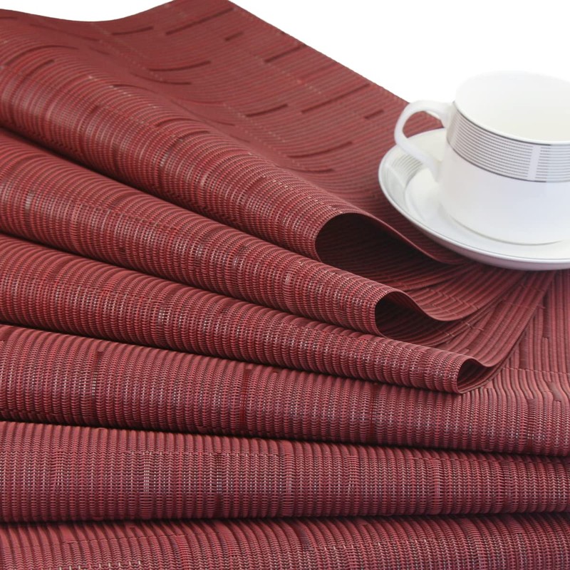 BECHEN Plastic Placemats and Coasters, Non Slip Washable Placemats for