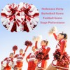 Hooshing 2 Pack Cheerleading Pom Poms Holographic Red and White