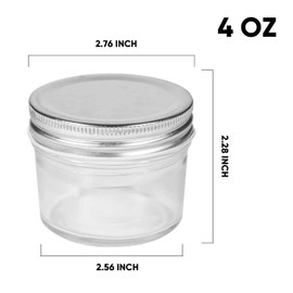 QAPPDA 4oz Glass Jars With Lids,Small Mason Jars Wide Mouth,Mini Canning Jars With Silver Lids For Honey,Jam,Jelly,Wedding Favor,Shower Favors,Spice Jars For Kitchen Storage & Home,Set of 40