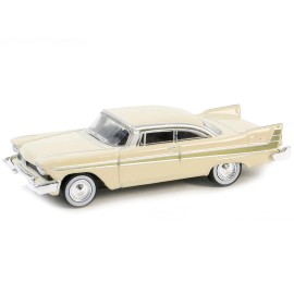 DCD 1957 Plymouth Fury Beige with Gold Metallic Stripes 10 1/64 Diecast Model Car Greenlight Vintage Ad Cars Series