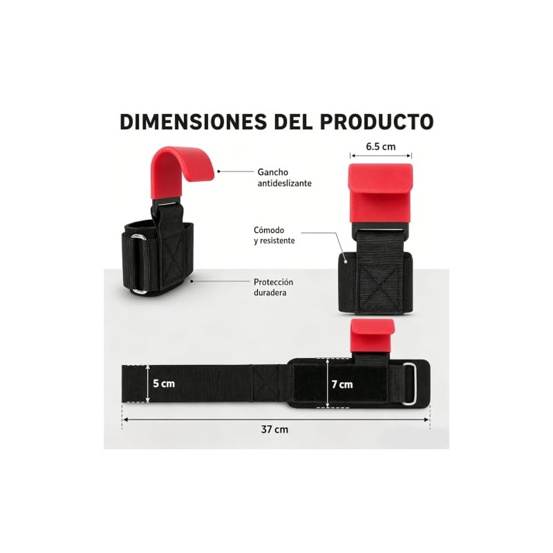 Straps para Gym Unisexo 2PCS, Muñequeras Gym Antideslizante
