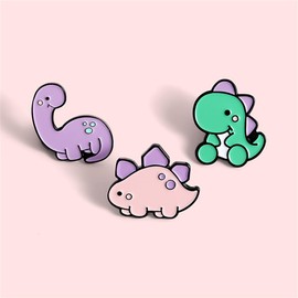 Dinosaur Park Enamel Pin Cute Animal Badges Pins Set Tyrannosaurus Brooches Cute Cartoon Dinosaur Brooch Pins for Women Clothes Bags Backpack Accessory DIY
