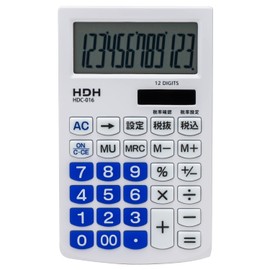 Hodogaya Electronics Sales 85177 Calculator, 12 Digits, Small, Notebook-Type, Cover Included, Quick Representation, White