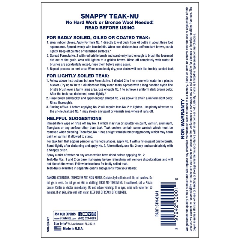 STAR BRITE Snappy Teak-NU – Professional Wood Renew & Restore,