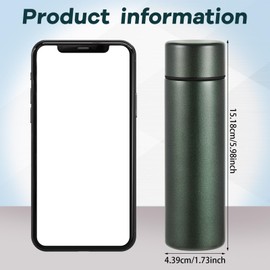 Irenare 5oz Mini Water Bottle Mini Insulated Stainless Steel Bottle Purse Water Bottle Cute Leak Proof Water Flask Keeps Drink Cold and Hot for Purse Women(Dark Green,1 Piece)