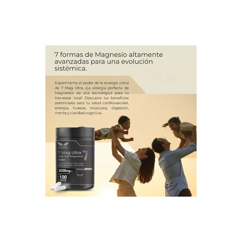Seven Mag Ultra 7 Tipos De Magnesio 100 Capsulas