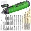 AGT Professional Cordless Drill: Cordless Screwdriver USB, 25 Bits &