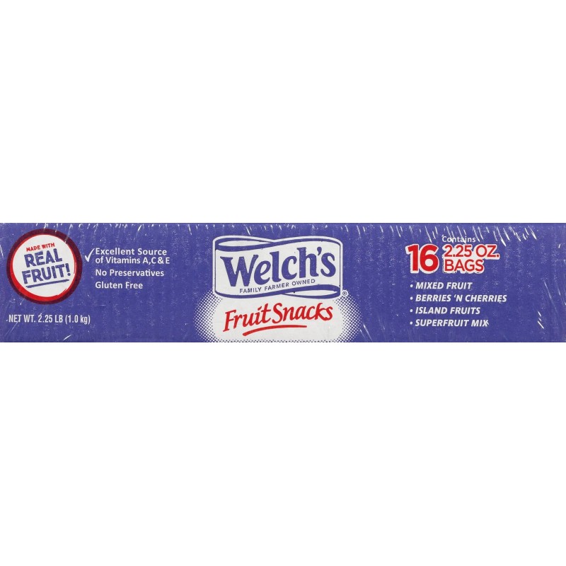 Welch's Fruit Snacks Variety Pack 2.25 oz Pack of 16