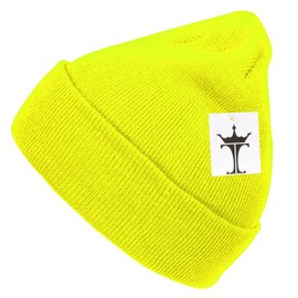 TOP HEADWEAR Solid Color Long Beanie, Neon Yellow