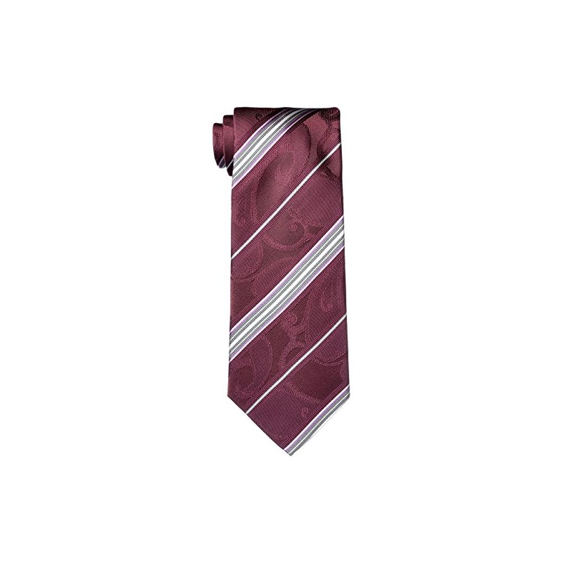 Hiroko Koshino 003254-20000-4905 04 Necktie, Chinta Patterned Stripe, Red Base,