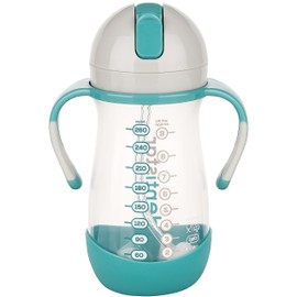 Dentistar® Straw Cup 260 ml, Leak-Proof Reusable Cup with Straw for Ages 6+ Months, Baby Cup with Weighted Straw and Cleaning Brush, BPA-Free Materials - Mint