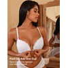 Deyllo Women's Push Up Front Closure Bras Underwire Racerback Lace
