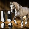 4PCS White PU Shell Horse Front Back Leg Guard Boot