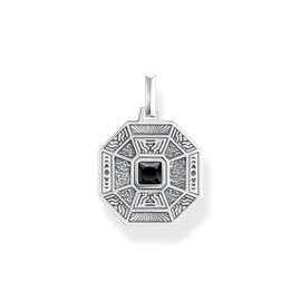 Thomas Sabo PE950-507-11 Men's Pendant Talisman with Black Onyx Stone 925 Sterling Silver Blackened Dimensions 28 x 20 mm, Sterling Silver, Onyx