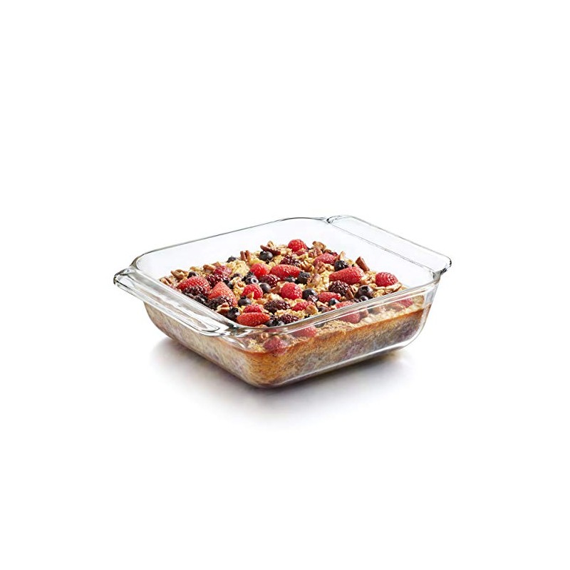 Libbey Baker's Premium Square Glass Casserole Bake Dish, 8-inch by