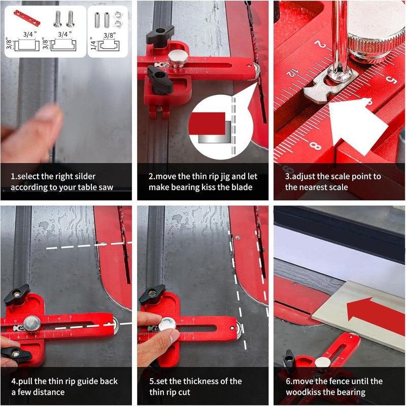 Thin Rip Jig Table Saw Jig Guide, Making Repetitive Narrow