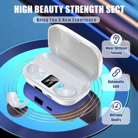 NHQZ 1 Paar Schlafkopfhörer Bluetooth,Kopfhörer Zum Schlafen,Bluetooth Schlafkopfhörer Seitenschläfer,In Ear Kabellos Kleine,mini kopfhörer Bluetooth unsichtbar,Weiß, Geschenke für Männer und Frauen