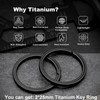 KCFEV Black Key Ring, 2 Pieces Titanium Side Pushing Key