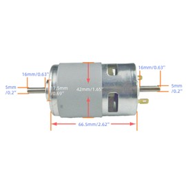 CHANCS Electric Power Tool 775 DC Motor Double Shaft 12V/24V 10000RPM 20000RPM with Fixed Seat for Mini Table Saw