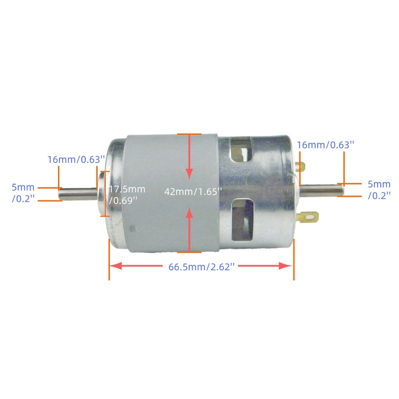 CHANCS Electric Power Tool 775 DC Motor Double Shaft 12V/24V
