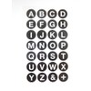 Small Alphabet A-Z Stickers, White Letters on Black 18mm (0.7