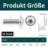 M6 Schrauben Silber, 25 Stück Flachkopfschrauben M6x16mm, Linsenkopfschrauben Edelstahl, Edelstahlschrauben