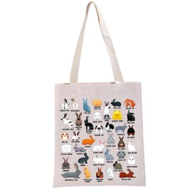 PYOUL Bunny Lover Gift Type of Rabbits Tote Bag Bunnies Owner Handbag Rabbit Lover Gift Rabbit Fan Gift (Type of Rabbits T)