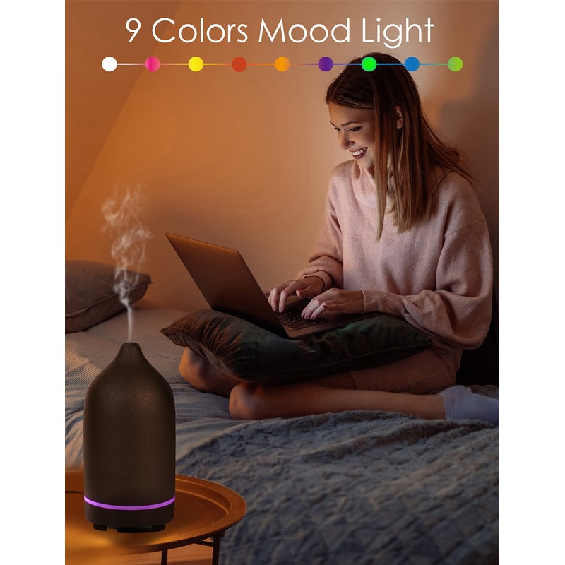 Essential Oil Diffuser,Handcrafted Ceramic Diffuser for Home,Ultrasonic Cool Mist Air