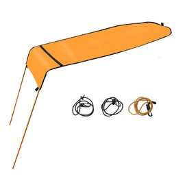 Kayak Sun Shade Canopy, Single Person, Waterproof, Orange, with Mounting Cords